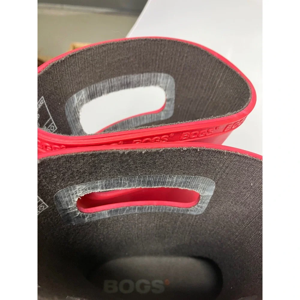 Bogs Skipper Solid Rain Boots Kids Size 3 Red Good Waterproof Pull On Handle